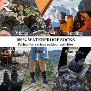 RANDY SUN Women Waterproof Skiing Socks, Mens' Multisport Rainy Snowy Outdoor Hiking Wading Trail Half-Cushion Dry Warm Moisture Control Comfortable Crew Socks Medium