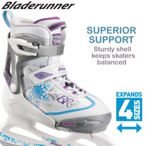 Bladerunner Kids Ice Skates, Black/Green, Size 5-8