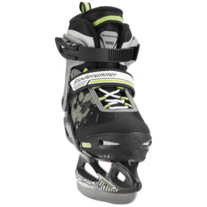 Bladerunner Kids Ice Skates, Black/Green, Size 5-8