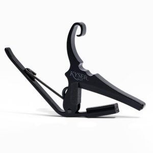 kyser low-tension quick-change guitar capo for 6-string guitars, matte blackout, kg6lt