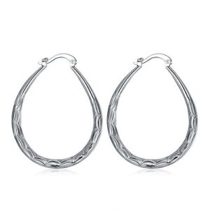 kuyiuif 925 sterling silver fashion classic fish scales hoop drop dangle earring for women