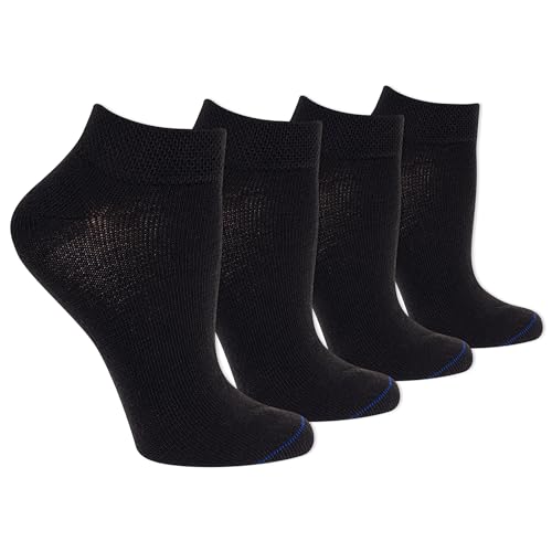 Dr. Scholl's womens Diabetes & Circulator - 4 Pair Packs Casual Sock, Black, 8-12 US