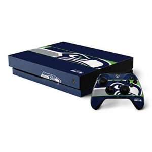 skinit decal gaming skin compatible with xbox one x bundle - officially licensed nfl seattle seahawks zone block design