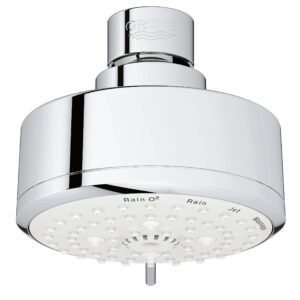 GROHE 26043001 Tempesta Cosmopolitan Fixed 4-Setting Shower Head, Rain O2 Rain Massage Jet Settings, Starlight Chrome