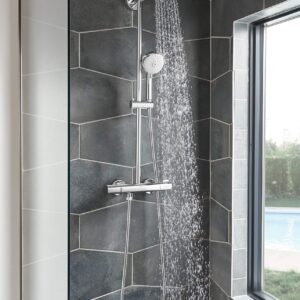 GROHE 26043001 Tempesta Cosmopolitan Fixed 4-Setting Shower Head, Rain O2 Rain Massage Jet Settings, Starlight Chrome