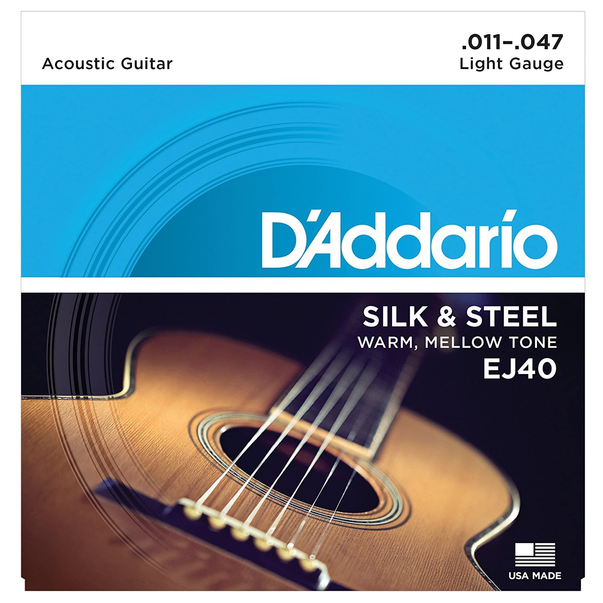 D'Addario EJ40 Silk & Steel Folk 11-47 (6 Pack Bundle)