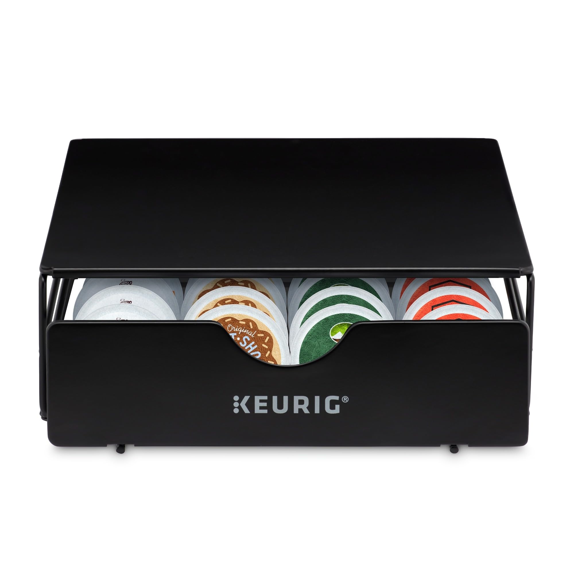 Keurig Slim Non-Rolling Storage Drawer, Coffee Pod Storage, Holds up to 24 Keurig K-Cup Pods, Black, Storage Drawer - 24ct, 9.2 x 3.3 x 12.2 inches