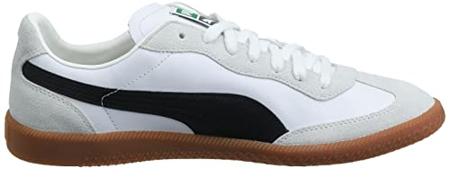 PUMA Mens Super Liga OG Sneaker, PUMA Mens White-PUMA Mens Black-PUMA Mens Team Gold, 9