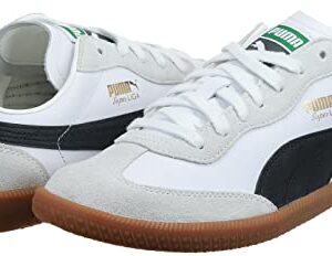 PUMA Mens Super Liga OG Sneaker, PUMA Mens White-PUMA Mens Black-PUMA Mens Team Gold, 9