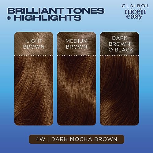 Clairol Nice'n Easy Permanent Hair Dye, 4W Dark Mocha Brown Hair Color, Pack of 1