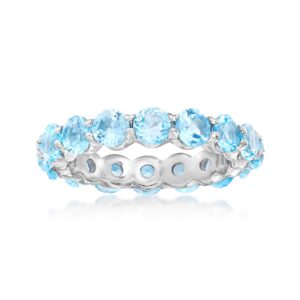 Ross-Simons Gemstone Eternity Ring in Sterling Silver