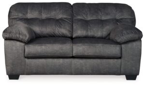 signature design by ashley accrington plush loveseat with tufted back, gray