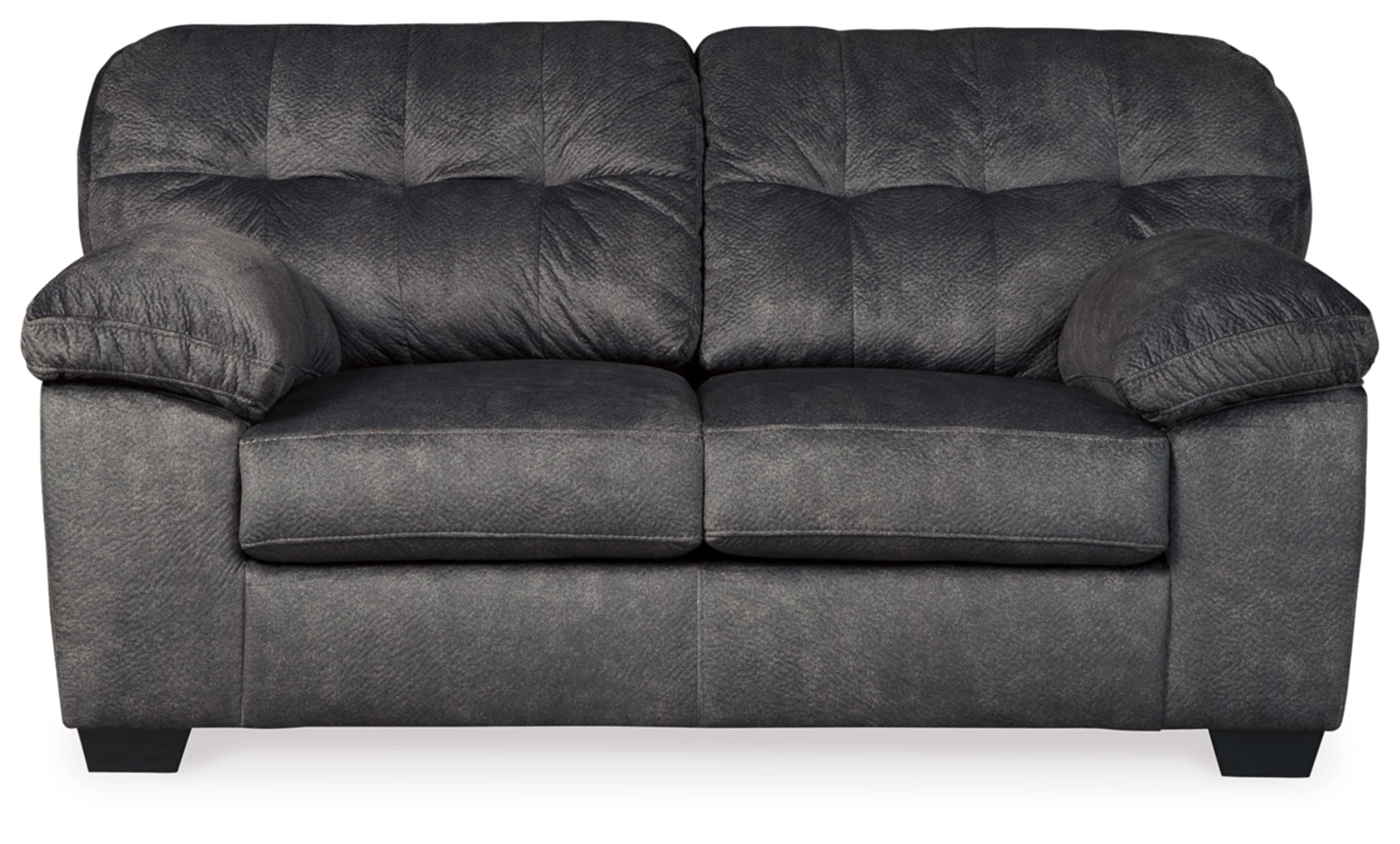 Signature Design by Ashley Accrington Plush Loveseat with Tufted Back, Gray