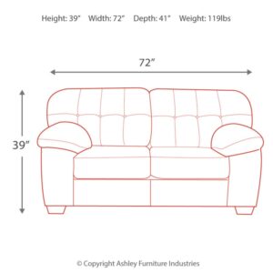 Signature Design by Ashley Accrington Plush Loveseat with Tufted Back, Gray