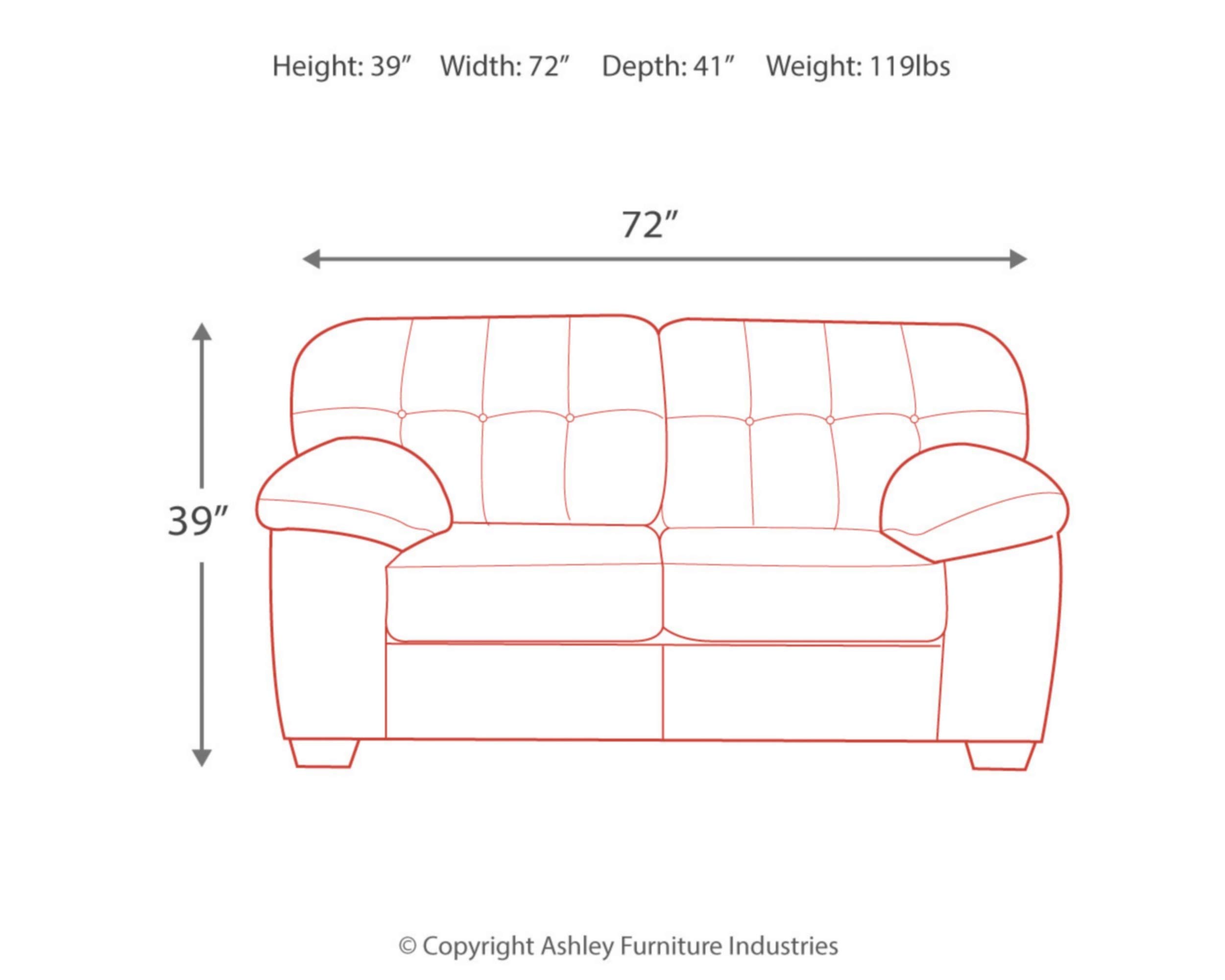 Signature Design by Ashley Accrington Plush Loveseat with Tufted Back, Gray