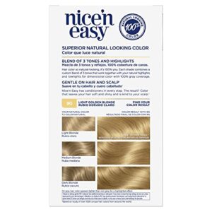 Clairol Nice'n Easy Permanent Hair Dye, 9G Light Golden Blonde Hair Color, Pack of 3