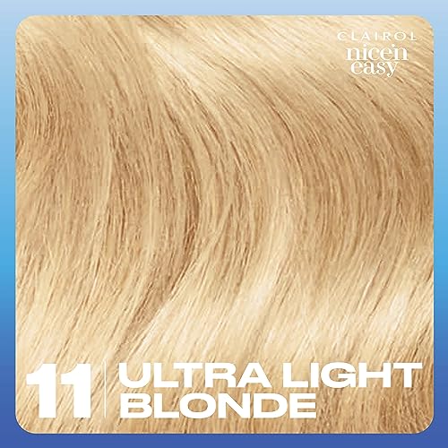 Clairol Nice'n Easy Permanent Hair Dye, 11 Ultra Light Blonde Hair Color, Pack of 3