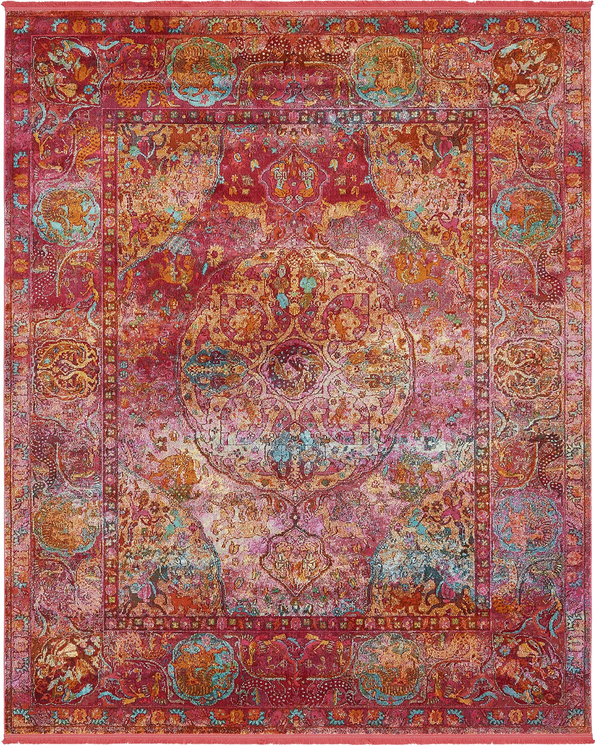 Unique Loom Baracoa Collection Area Rug - Rumba (8' 4" x 10' Rectangle, Red/ Brown)