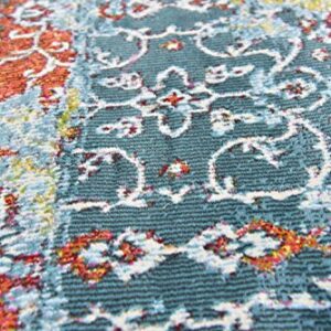 Unique Loom Baracoa Collection Area Rug-Alamar, 5' 5" x 8' Rectangle, Blue/Olive