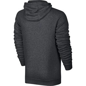 Men's Nike Sportswear Club Full Zip-Up Hoodie, Fleece Hoodie for Men with Paneled Hood, Charcoal Heather/Charcoal Heather/White, S-T