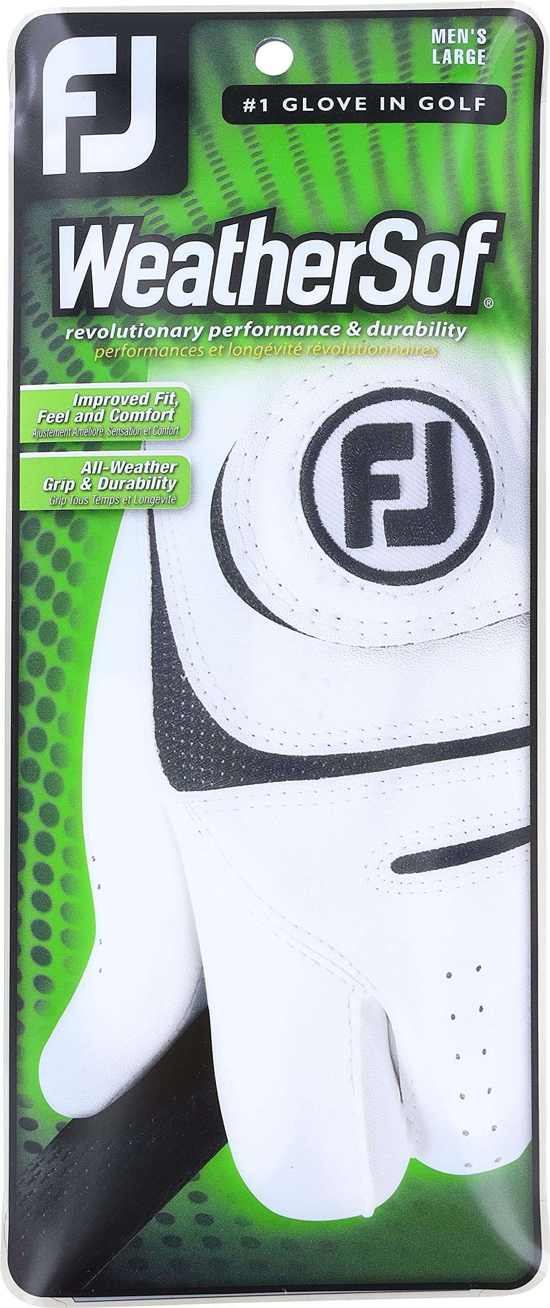 FootJoy WeatherSof Golf Gloves 2018 Regular White/Black Fit to Right Hand Medium/Large