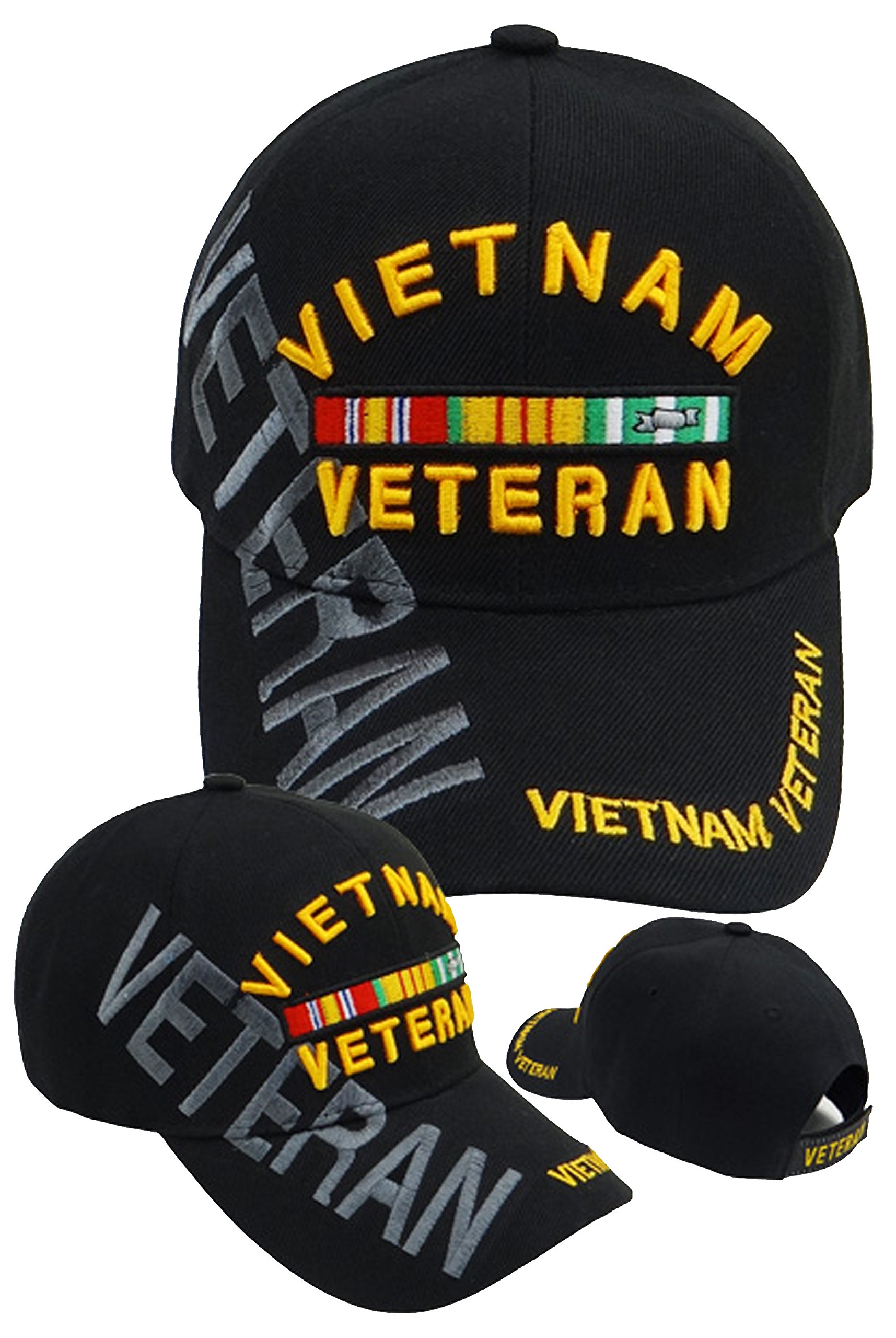 Buy Caps and Hats VIETNAM VETERAN Cap Embroidered Military Hat Black for Men Women Adjustable