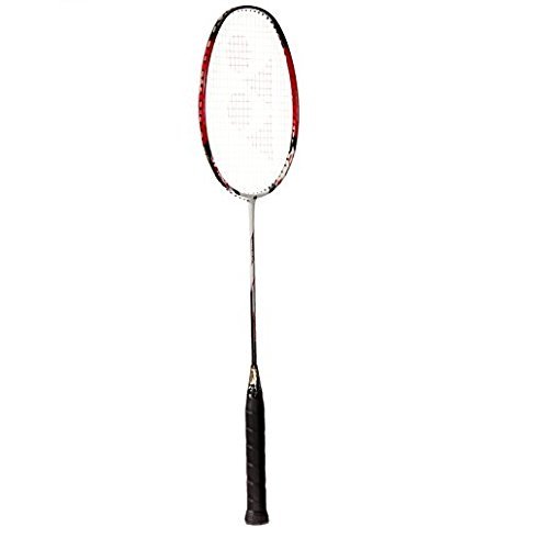 YONEX Badminton Racket Nanoray Series 2018 with Full Cover Professional Graphite Carbon Shaft Light Weight Competition Racquet High Tension Fast Speed Performance (NR7000I - White/Red, Pack of 1)