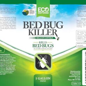 Eco Defense Bed Bug Killer - USDA Biobased, Bed Bug Spray & Dust Mite Spray - Natural Repellent Treatment - 1 Gallon