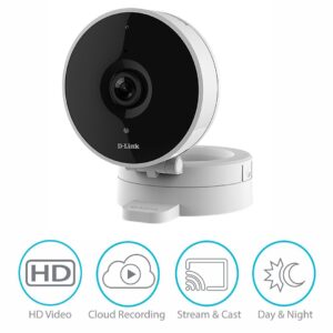 D-Link HD WiFi Indoor Security Camera, Cloud Recording, Motion Detection & Night Vision, Amazon Alexa (Echo Show/Echo Spot/Fire TV), Google Assistant (Chromecast) (DCS-8010LH-US) White/Black