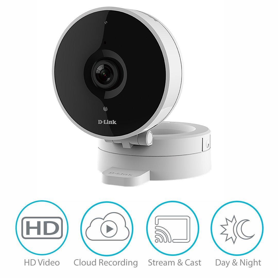 D-Link HD WiFi Indoor Security Camera, Cloud Recording, Motion Detection & Night Vision, Amazon Alexa (Echo Show/Echo Spot/Fire TV), Google Assistant (Chromecast) (DCS-8010LH-US) White/Black