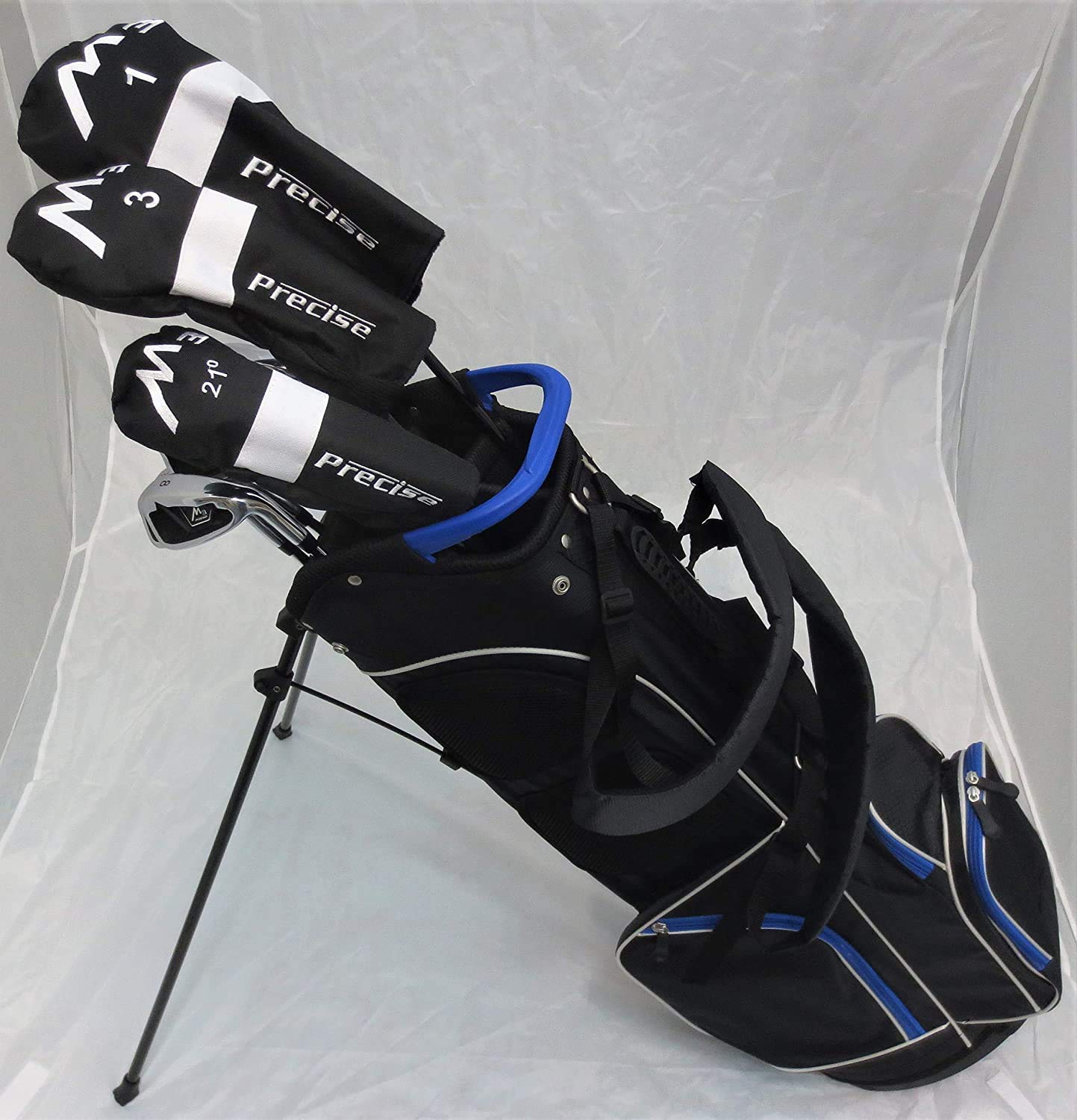 Mens Complete Golf Set - Right Handed Clubs Driver, Fairway Wood, Hybrid, Irons, Putter, Stand Bag Regular Flex