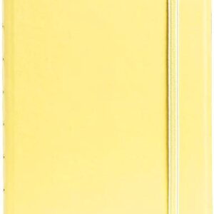 Filofax B115061U Refillable Classic Pastel Notebook, A5 Size, 112 Cream colored moveable pages. Includes 4 Indexes (one with pocket), a page marker and elastic closure, Lemon