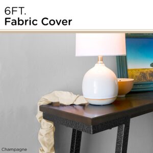 Cordinate Fabric Cord Cover, 6 ft, Hides Cables, Great for Lamps, Light Fixtures, and Desks, Cable Management, Easy Installation, Champagne, 40730