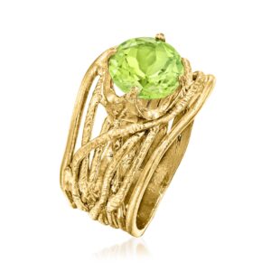 Ross-Simons Gemstone Textured Openwork Ring in 18kt Gold Over Sterling