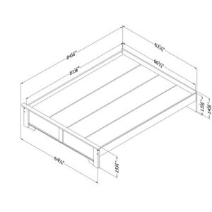 South Shore Versa Platform Bed, Queen, Weathered Oak