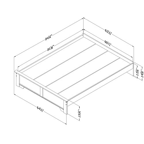 South Shore Versa Platform Bed, Queen, Weathered Oak