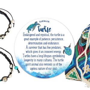 SPUNKYsoul Turtle Bracelet Set Adjustable Best Friend Couples Distance (or Anklet) Dalmatian Howlite Collection (2 Pack)