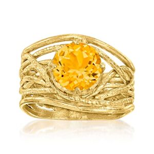 ross-simons gemstone textured openwork ring in 18kt gold over sterling