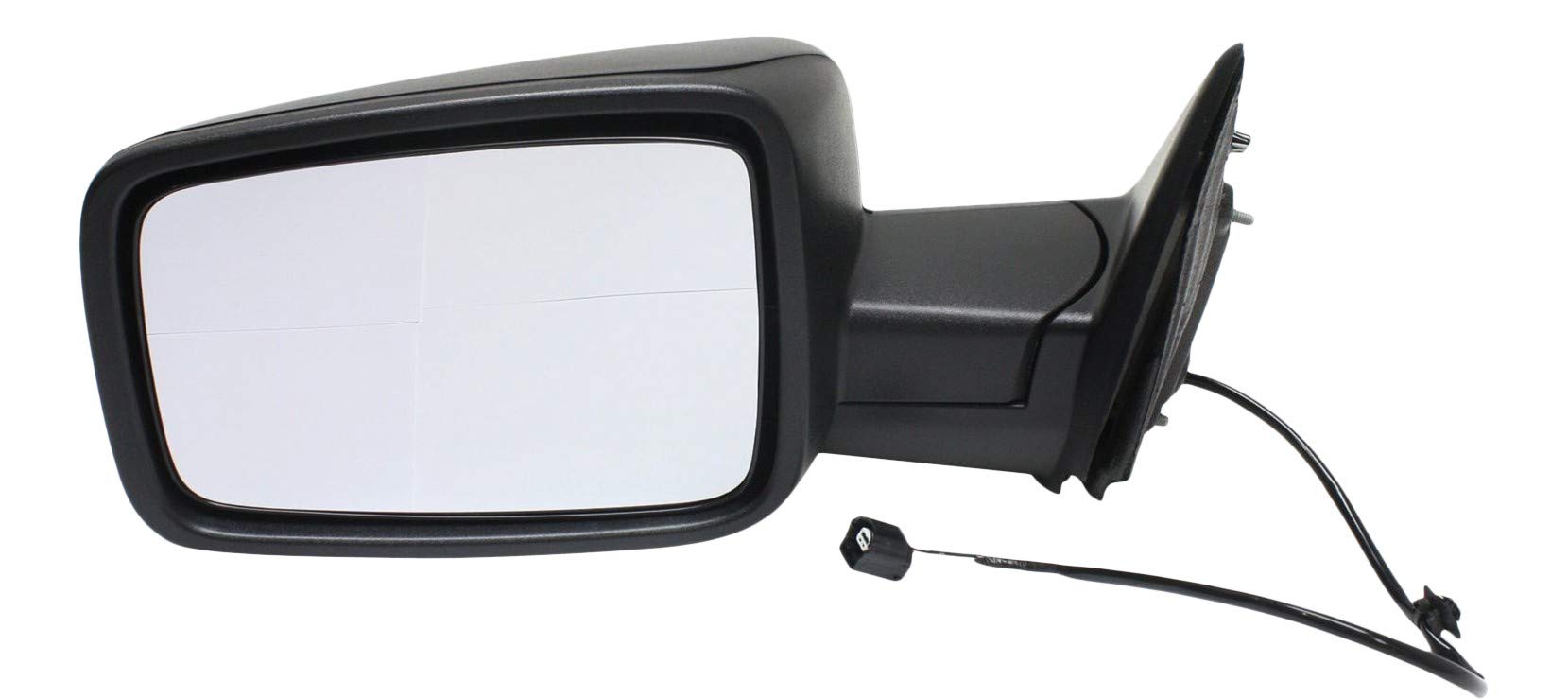 Kool Vue Driver Side Non-Electric Mirror for Ram 1500 2013-2018 Manual Fold Without Signal Light, Blind Spot Light, Memory & Puddle Lamp Textured w/o Towing Package