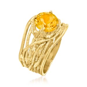 Ross-Simons Gemstone Textured Openwork Ring in 18kt Gold Over Sterling