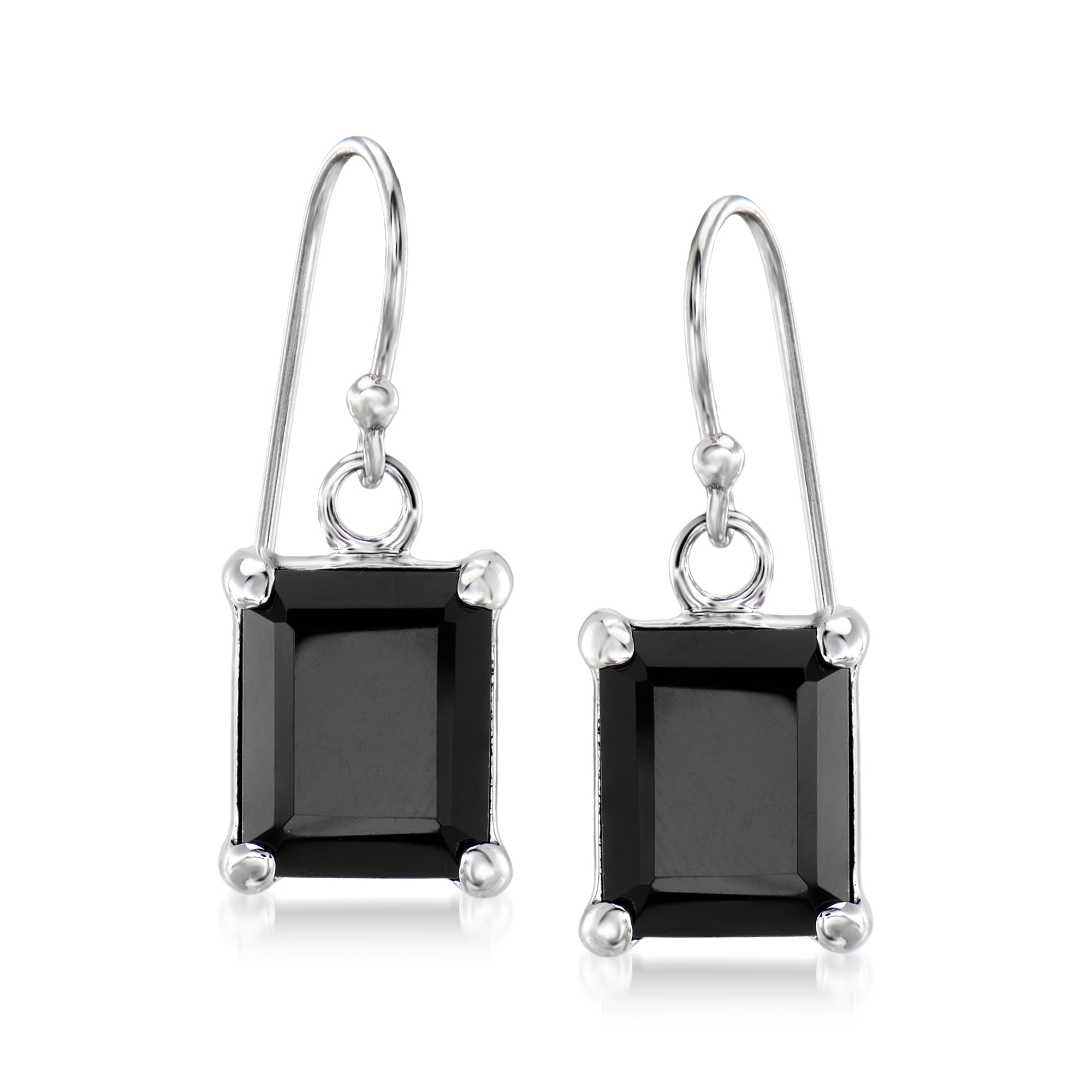 Ross-Simons Emerald-Cut Gemstone Drop Earrings in Sterling Silver