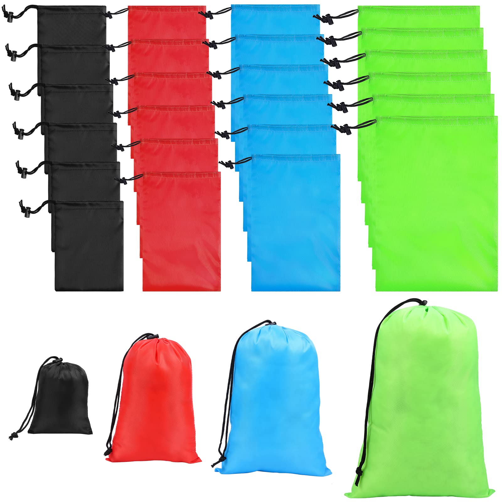 iMucci 24Pcs Drawstring Bag Waterproof sack Nylon Bag ditty bag for Gym Traveling, Hiking, Yoga, Shopping