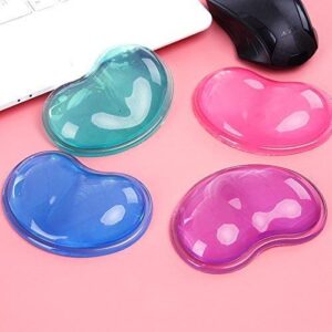 LetGoShop Silicone Gel Wrist Rest Cushion Heart-Shaped Translucence Ergonomic Mouse Pad Cool Hand Pillow Effectively Reduce Wrist Fatigue Pain, Blue