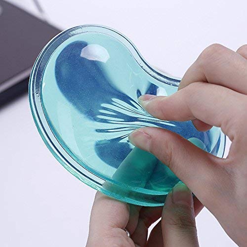 LetGoShop Silicone Gel Wrist Rest Cushion Heart-Shaped Translucence Ergonomic Mouse Pad Cool Hand Pillow Effectively Reduce Wrist Fatigue Pain, Blue