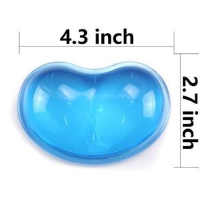 LetGoShop Silicone Gel Wrist Rest Cushion Heart-Shaped Translucence Ergonomic Mouse Pad Cool Hand Pillow Effectively Reduce Wrist Fatigue Pain, Blue