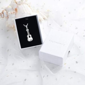 Yinplsmemory Jewelry Carved Guitar Cremation Pendant Ashes Holder Memorial Urn Necklace Keepsake (Dad)