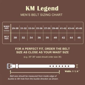 KM Legend Men's Genuine Leather Dress Belt with Premium Quality - Classic & Fashion Design for Work Business and Casual (esBrown, 34)