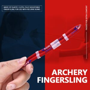 Archery Recurve Bow Finger Sling for Adjustable Bow Hunting Accessory(L-Red) Archery Finger Sling Archery Finger Sling Size Small Archery Finger Sling Archery Finger Sling Archery