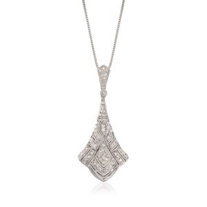 ross-simons 0.33 ct. t.w. diamond pendant necklace in sterling silver. 18 inches