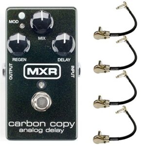 MXR M169 Carbon Copy Analog Delay Pedal Bundle with 4 MXR 6-inch Right Angle Patch Cables